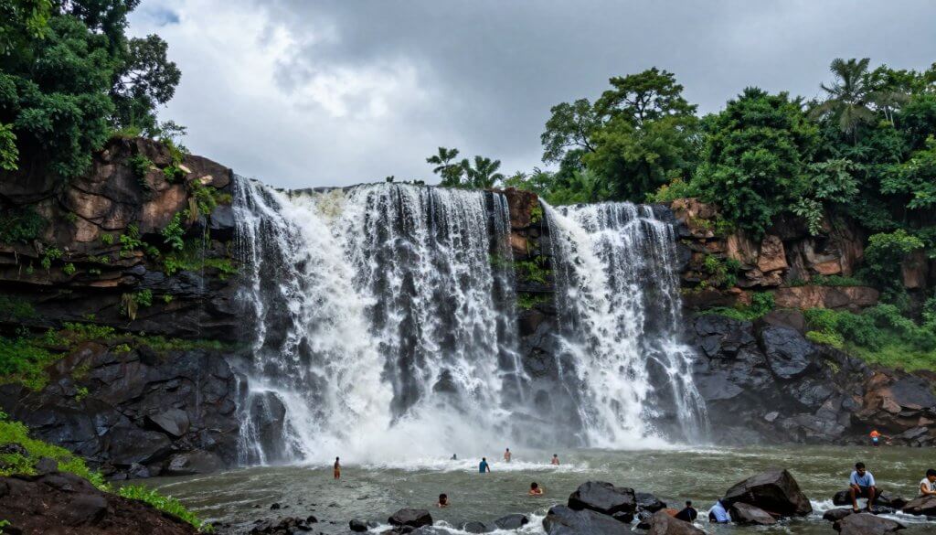 Amba Khori waterfall during monsoon, a natural place to visit near Nagpur within 100 km