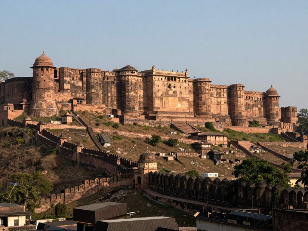Chittorgarh Fort panoramic view showing the massive hilltop complex