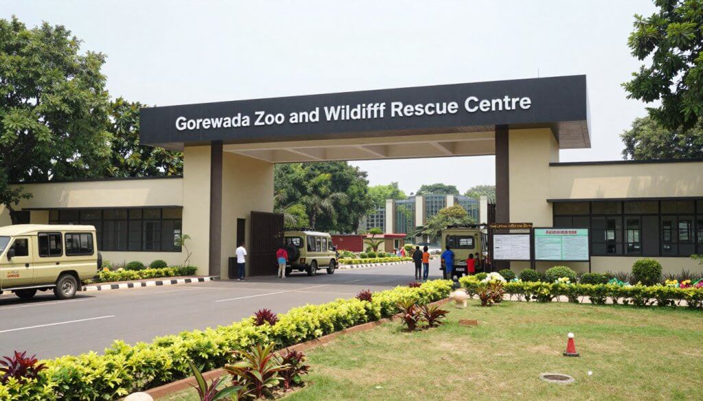 Gorewada Zoo entrance and safari area, a popular place to visit near Nagpur