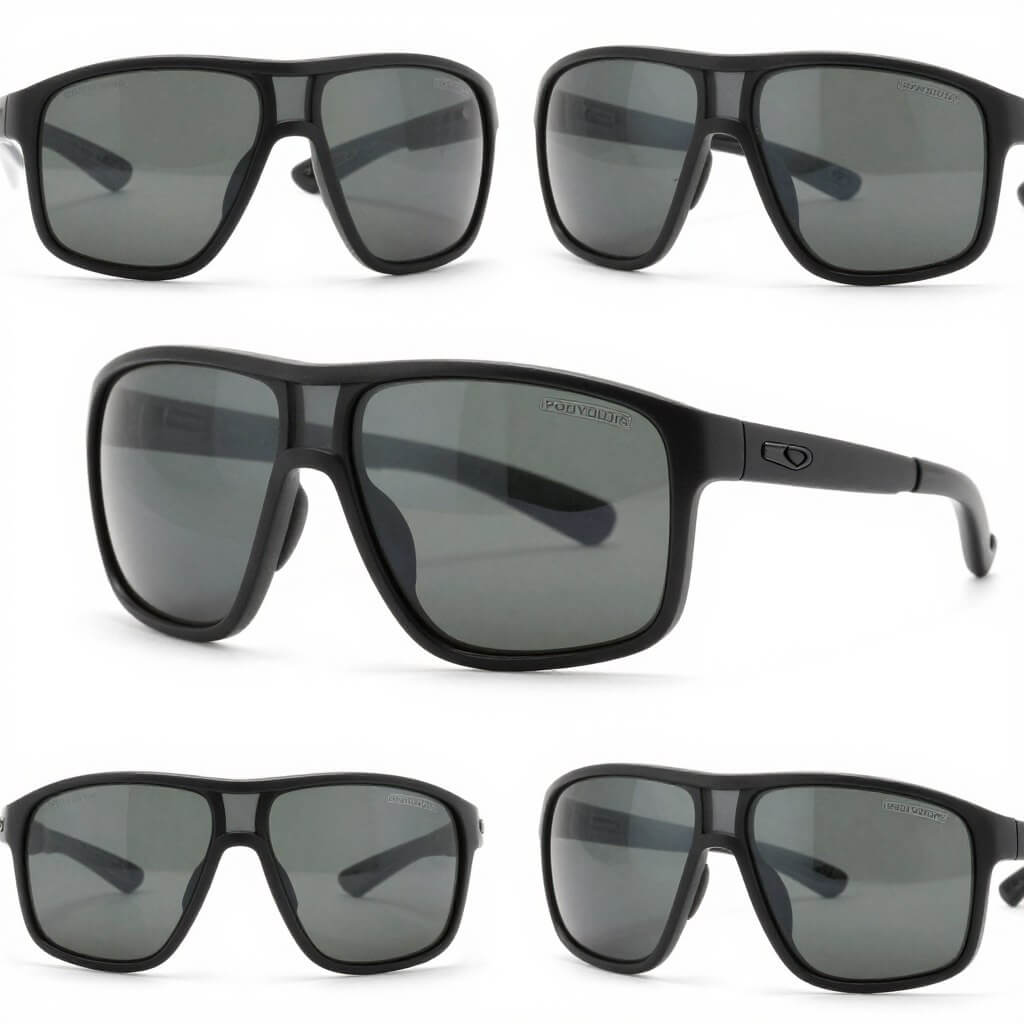 Polarized sunglasses designed to fit under a motorcycle helmet