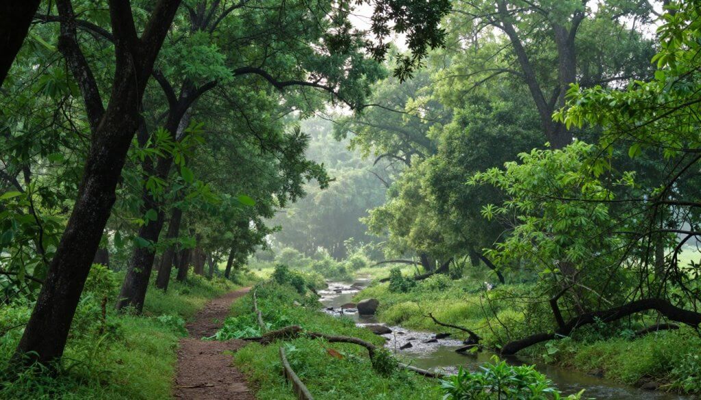 Waki Woods natural area with greenery, one of the beautiful places to visit near Nagpur within 100 km